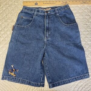 Vintage 90's Rage Skater Hip Hop Grunge Embroidered Boys 18 Jorts Denim Shorts